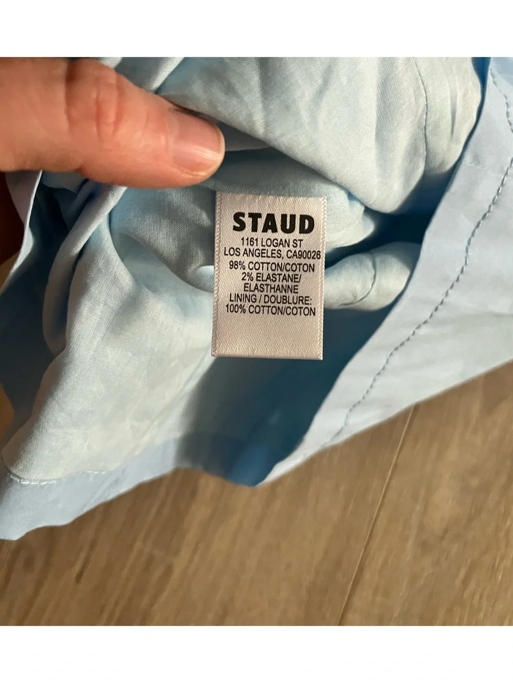 STAUD Women’s Swell Too French Blue Puff Sleeves Square Neck - Size 14